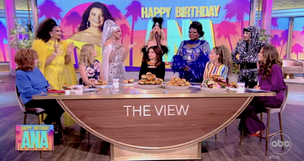 The View celebrates Ana Navarro with decadence, drag queens, and DeSantis bashing